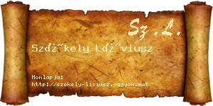 Székely Líviusz névjegykártya